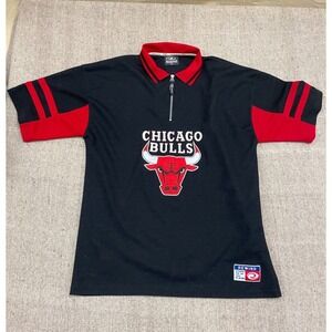 vintage chicago bulls shirt mens 2xl black 1990s NBA 1/4 zip rewind